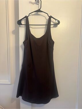 Danskin Chocolate Brown Scoop Neck Athletic Dress